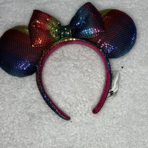 Disney Accessories - Disney Parks Minnie Mouse Rainbow Sequin Headband